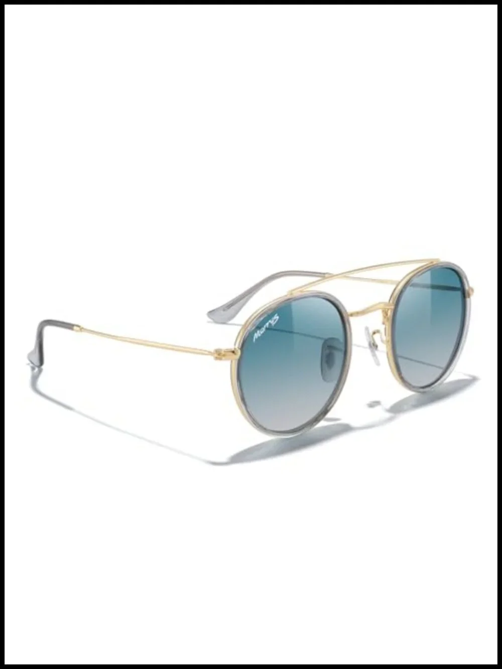 Retro Round Polarized Sunglasses Unisex Double Bridge Sun Glasses